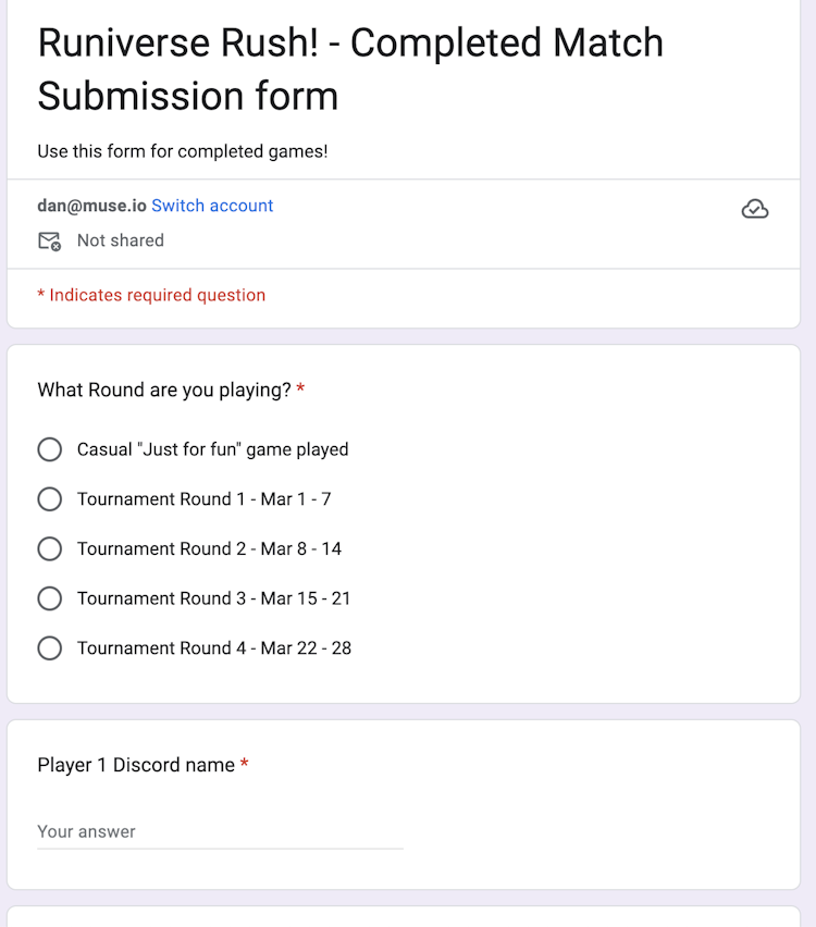 Results Submission Form